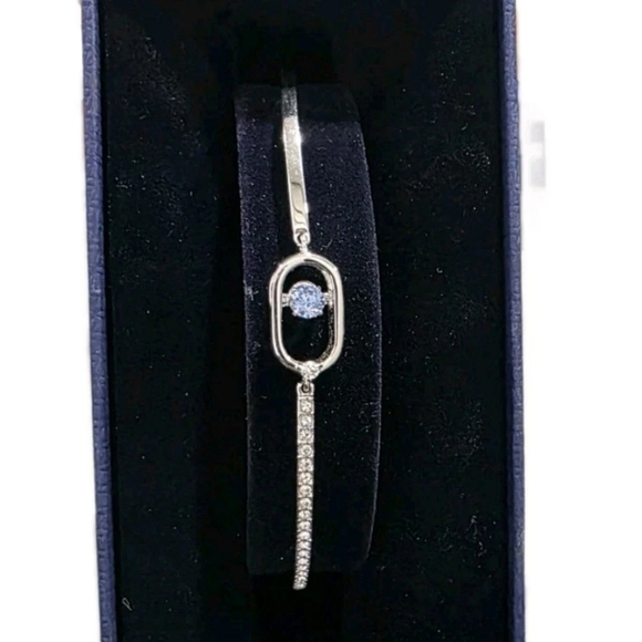 Swarovski Bracelet Round cut, Oval shape, Blue, Rhodium plated - Picture 1 of 9